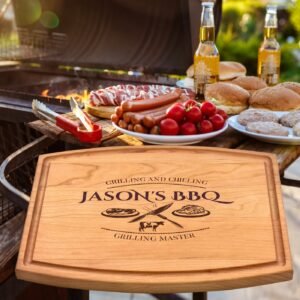 Custom Grill Platter, Personalized Cutting Board BBQ, Grilling Gifts for Men