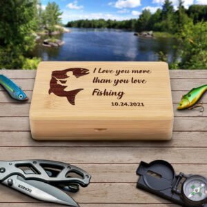 Fly Fishing Rod and Reel Memory Box: Personalized Gift for Dad