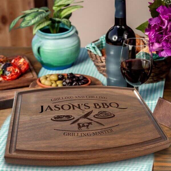 Aspera Design Store's Personalized Grill Platter & BBQ Collapsible Cutting Board, Unique Hunting Gifts for Husband