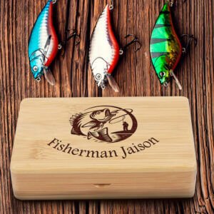 Handmade Personalized Bamboo Fly Fishing Box for Fishermen