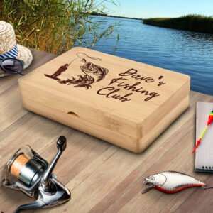 Laser Engraved Jig Box, Engraved Fishing Box, Fishing Tackle Box, Custom Fly Fishing Box, Fishing Memory Box, Christmas Gift for Fisherman