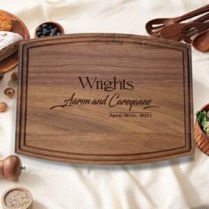 Cutting Board for Wedding Gift, Engraved Wedding Gift for Couple, Bride and Groom Gifts, Gift for Parents Anniversary, Married Couple Gift