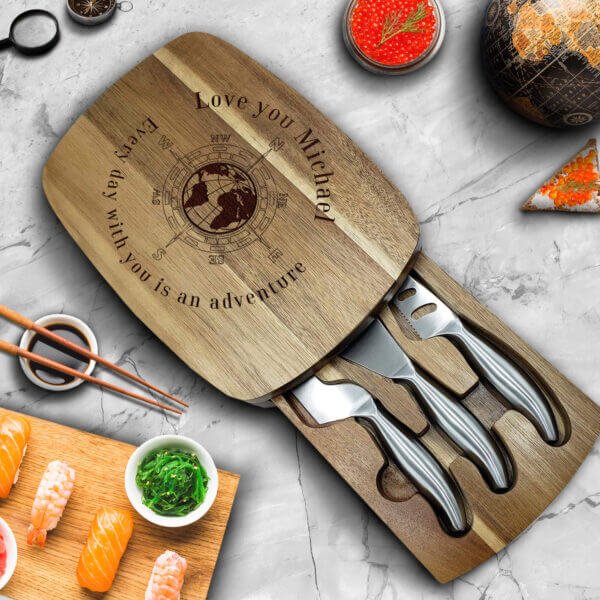 Monogram Cheese Board, Unique Wedding Gifts for Couples - Aspera Design