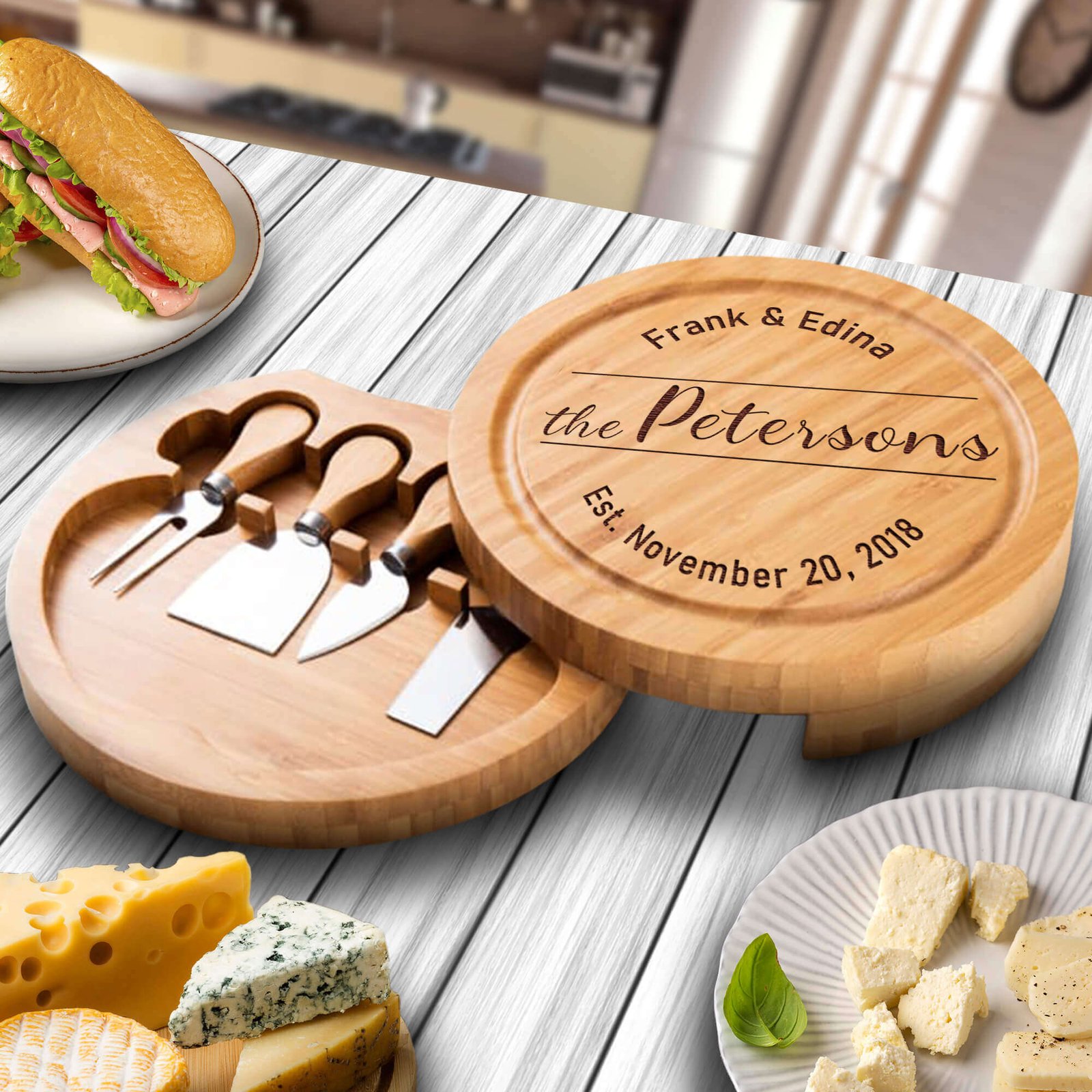 Kitchen Cutting Board Walnut Wood Chopping Board Creative Couple Style Bread  Cheese Board Serving Tray Platter