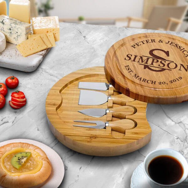 Creative Kitchen Decor Ideas, Large Round Cutting Board, Wood Cheese Board and Dessert Charcuterie Board - Aspera Design