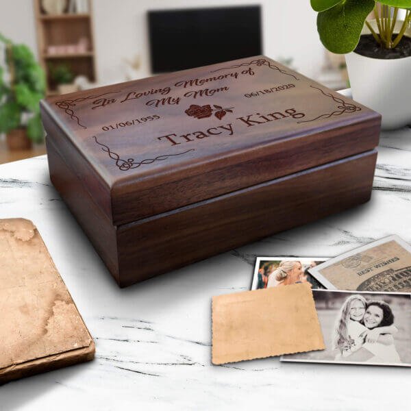 Beautifully crafted wooden boxes are a thoughtful gift for a grieving mother.