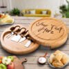 Easy Kitchen Decorations, Extra Large Round Charcuterie Board, Best Wood for Cheese Board, and the Ultimate Knife Block Set - Aspera Design