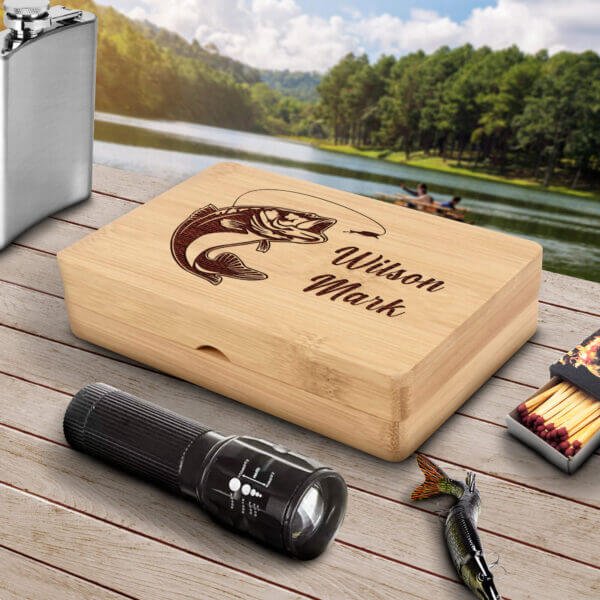 Engraved Fishing Memory Box  Personalized Tackle Box Gift