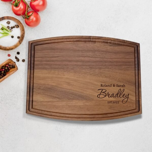Engraved Wood Cutting Board: Personalized Wedding Gift