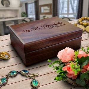 Personalized Memory Box, Custom Memento Box, Wedding Day Memory Box, Engraved Keepsake Box for Couple, Gift for Grandma Mom, Father’s Day