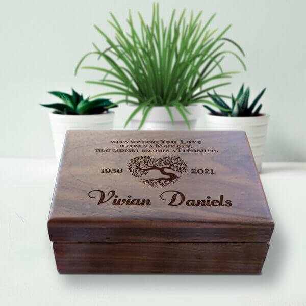 Wooden Box Funeral Gifts Ideas with Meaningful Quotes - Aspera Design