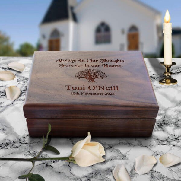 Personalized Grief Gifts: Engraved Memory Keepsake Box for Loss of Loved One - Aspera Design