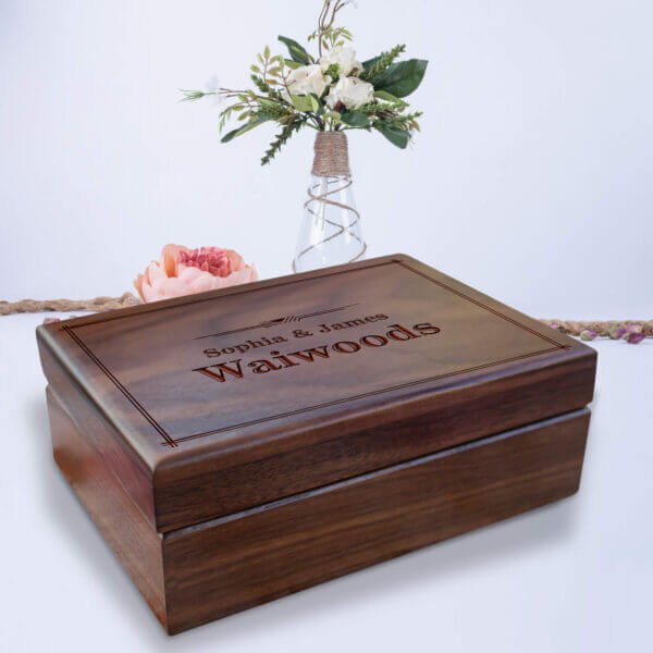 Engraved Jewelry Boxes and Wooden Crate Engagement Gifts for Couples - Aspera Design