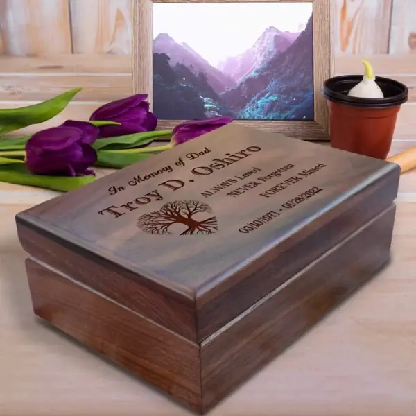 Memorial Gifts for Dad In Memory Keepsake Letter Box - Aspera Design