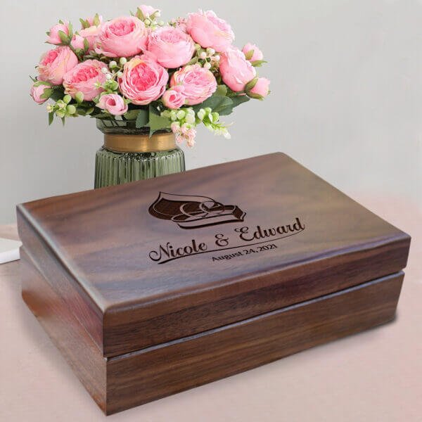 Wedding Card Box with Lock: Gift for Engaged Couple - Aspera Design