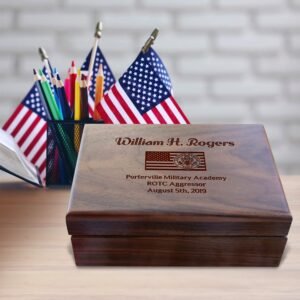 Military Memory Box, Military Memorial Keepsake Box, Army Retirement Box, US Air Force, Navy Marines, Army Veteran, Army Graduation Gift