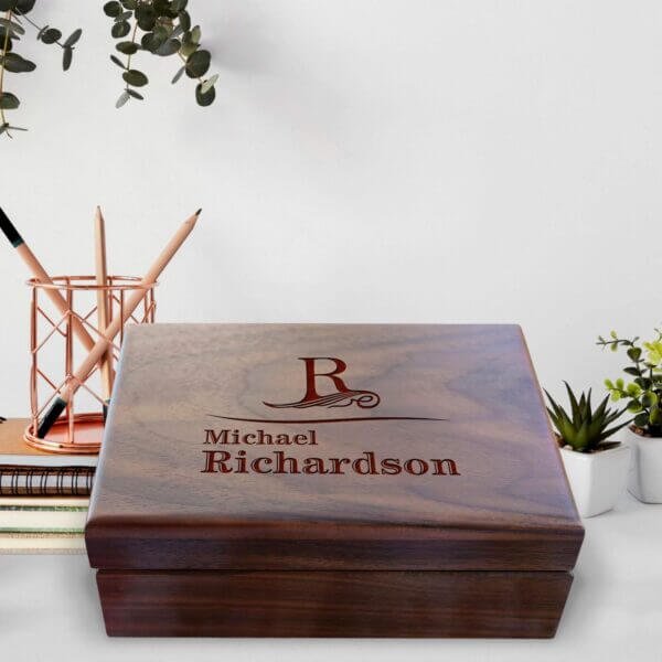Aspera Design's Engraved Men's Jewelry Box: Unique Groomsmen and Best Man Proposal Gifts, Personalized Tokens of Appreciation.