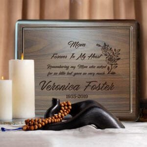 Mom Memorial Gift – Forever in Our Hearts, Sympathy Gifts for Loss of Mother, Personalized -Memorial Gift for Family Members Mom Dad