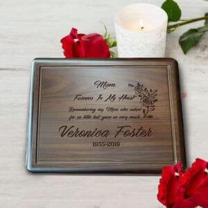 Mom Memorial Gift – Forever in Our Hearts, Sympathy Gifts for Loss of Mother, Personalized -Memorial Gift for Family Members Mom Dad