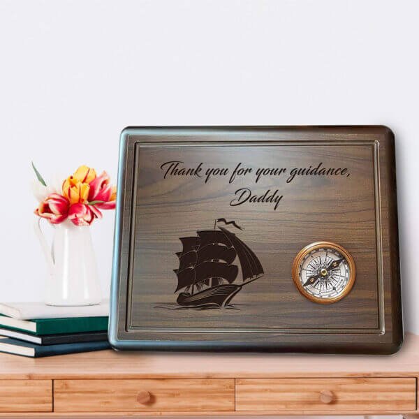 Give your dad a unique and thoughtful gift with an engraved plaque with real compass