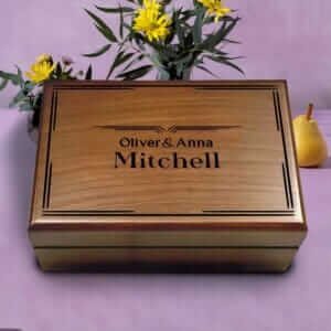 Wedding Gift with Personalized Engraving, Couples Memory Box, Customized Box with Name, Custom Family Gift, Engagement Anniversary Gifts