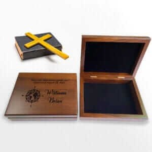Engraved Confirmation Wooden Box, Compasses with Scripture for First Communion Keepsake Box, Baptism Gift for Boys, Bible Verse Gift