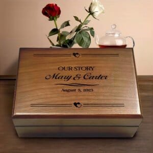 Personalized Gift for Couple, Anniversary Memory Box, Wedding Memory Box, Wooden Keepsake Box Personalized, Engagement Gift for Couples