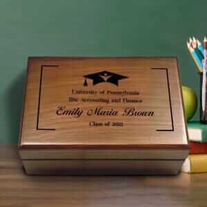 Personalized Graduation Gift, Graduation Keepsake Box, Gift for Graduate, PHD Masters, Doctorate Degree, Graduation Gift for Son, University