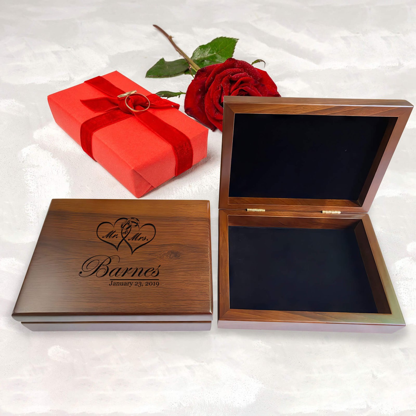 personalized Wedding Gift: Wedding Family Name Custom Wood box