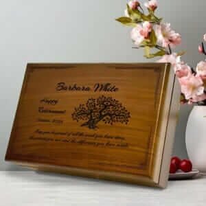 Personalized Retirement Gifts for Women, Retirement Memory Box with Custom Engraving, Female Retirement Gifts, Retirement Present for Her