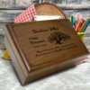 Elegant retirement memory box with personalized engraving, designed to hold treasured keepsakes and memories.