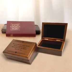 Personalized Religious Scripture Prayer Gift, Custom Wooden Quote Box, Bible Verse Keepsake Box, Psalm Bible Prayer Memory Box, God’s Gift