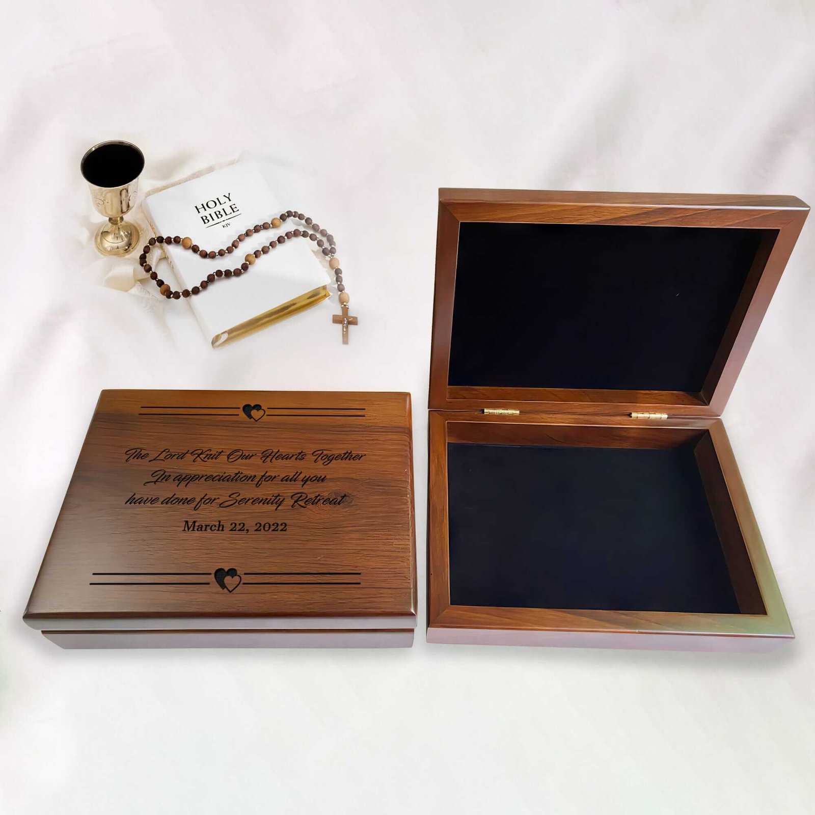 Daily Bible Verse with Wooden Prayer Request Box - Aspera Design