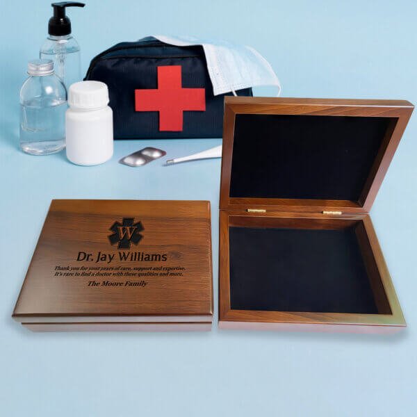 MD custom engraved Memory Box: A wooden box with intricate engravings, personalized to hold cherished memories.