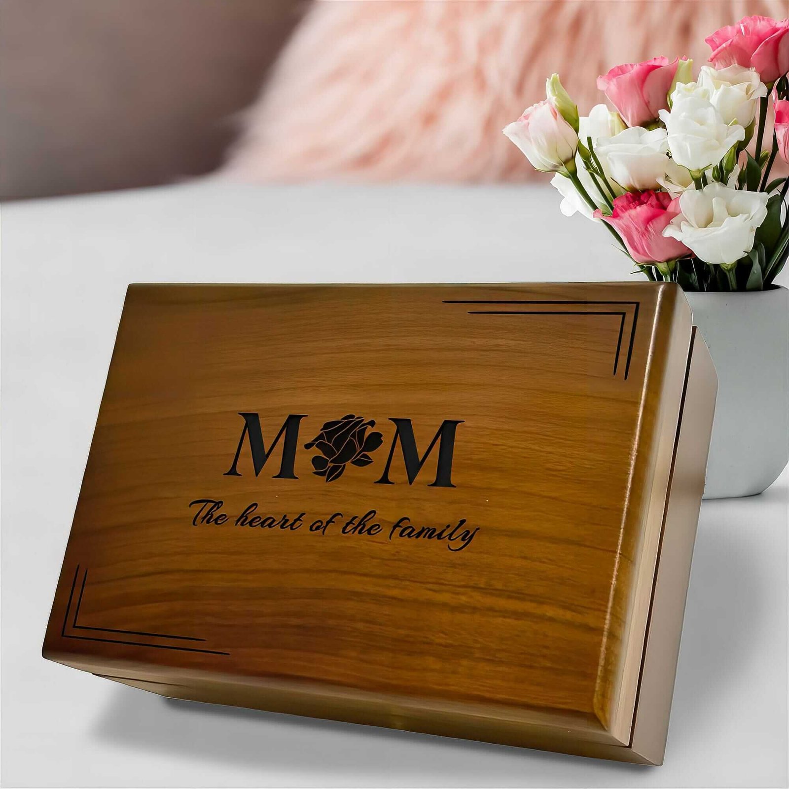 Large Jewelry Box: Antique Wooden Jewelry Box for Mom's Birthday Gifts - Aspera Design
