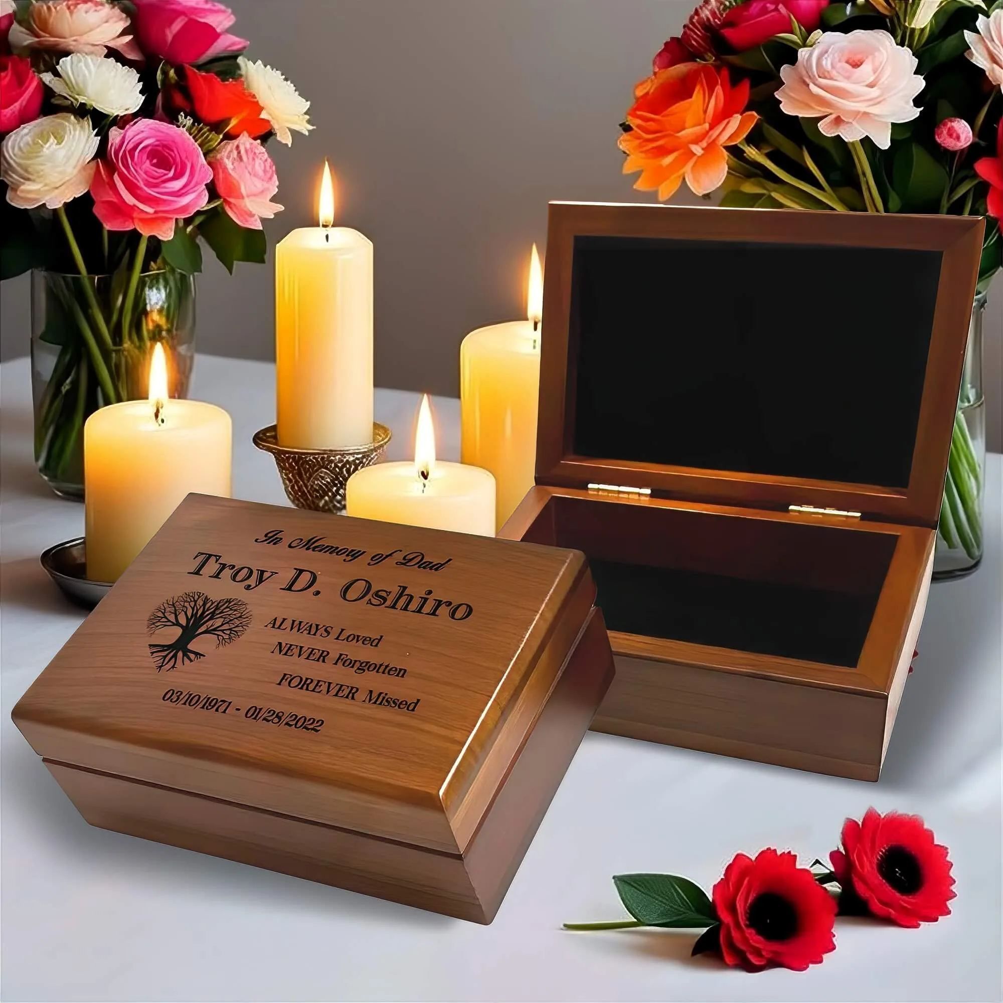 In Loving Memory of Dad: Keepsake Photo Box with Lock - Aspera Design