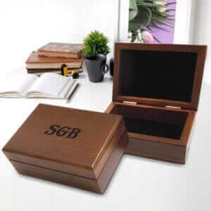 Personalized Box with Name, Mens Memory Box, Monogrammed Valet Box, Engraved Keepsake Box, Husband Birthday Gift Box