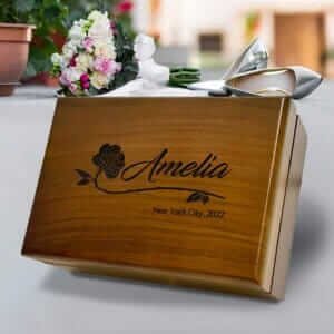 Girls Keepsake Box, Custom Gifts for Girlfriend, Flower Girl Wooden Gift Box, Bridesmaid Box with Name, Keepsake Gift for Girl