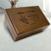 A beautifully crafted retirement memory box featuring custom engraving, perfect for preserving cherished memories.