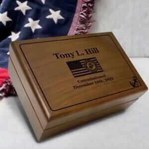 US Marine Corps Wooden Box, Custom Keepsake Military Box, USMC Gifts, Marine Corps Wood Box, Marine Corps Retirement Gift