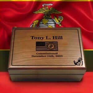 US Marine Corps Wooden Box, Custom Keepsake Military Box, USMC Gifts, Marine Corps Wood Box, Marine Corps Retirement Gift
