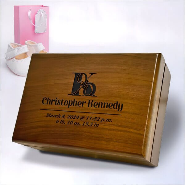 Personalized Newborn Baby Memory Box: A special keepsake box to cherish memories of your newborn.