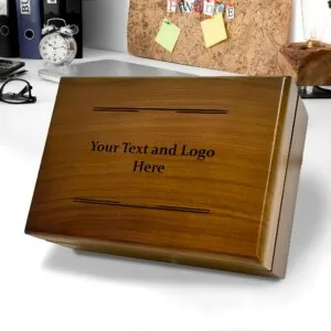 Personalized Corporate Gift, Custom Company Logo Wooden Box, Custom Business Gift, Corporate Event Keepsake Box, Engraved Gifts with Logo