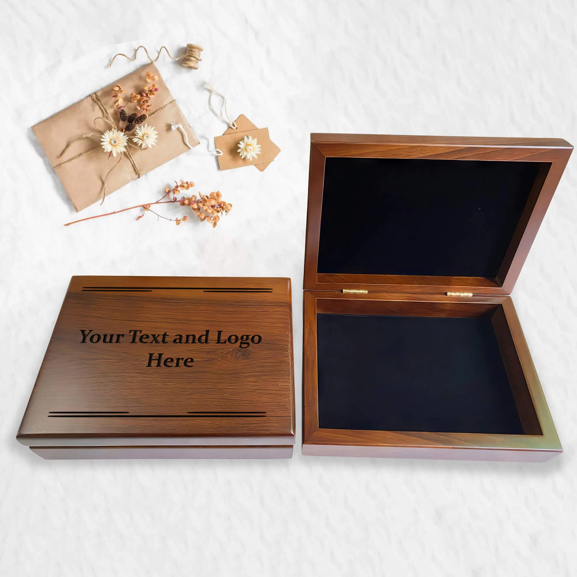 Elegant engraved keepsake box intended as a thoughtful corporate gift for employees, symbolizing appreciation.