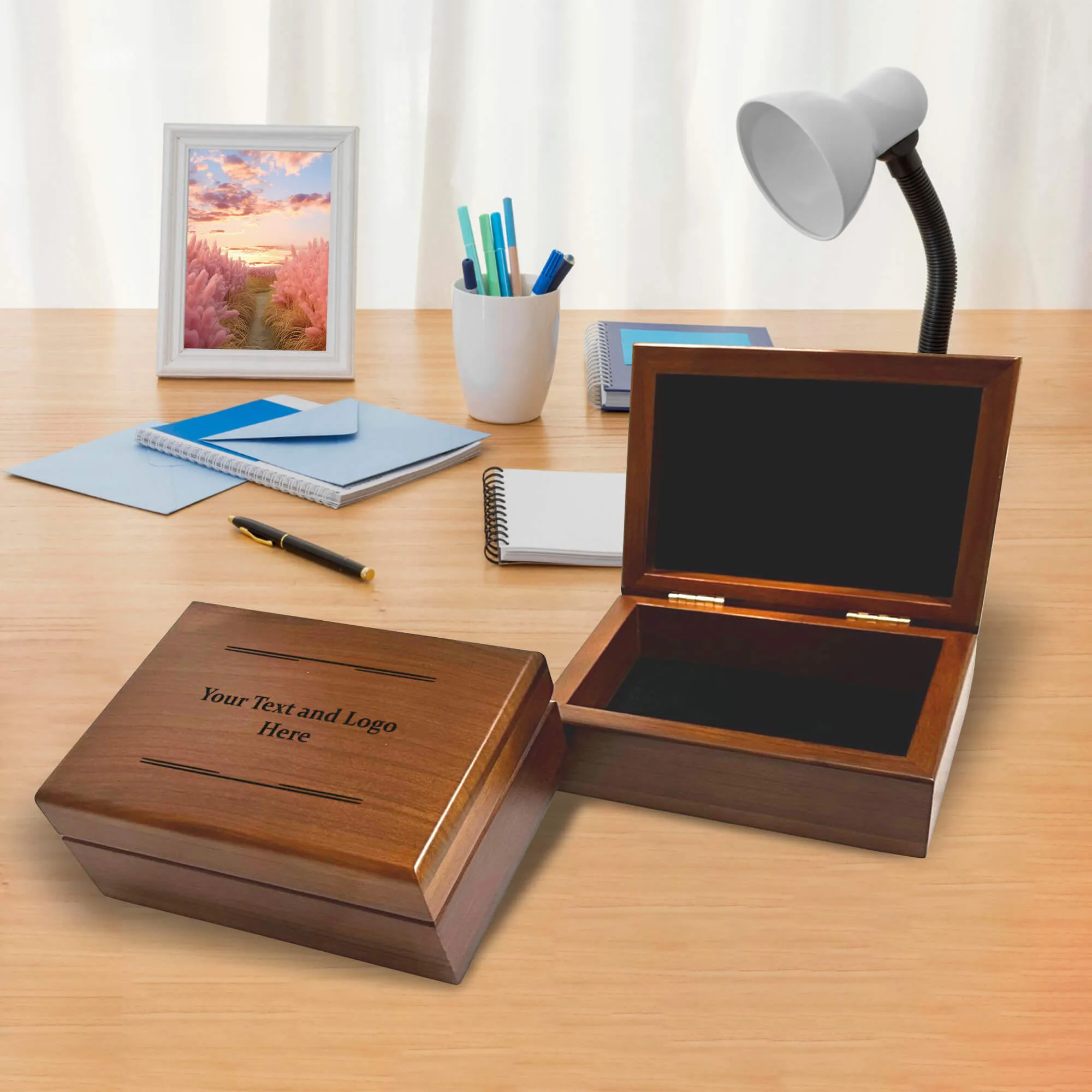 Engraved keepsake box for employee appreciation, featuring a personalized design to honor their contributions