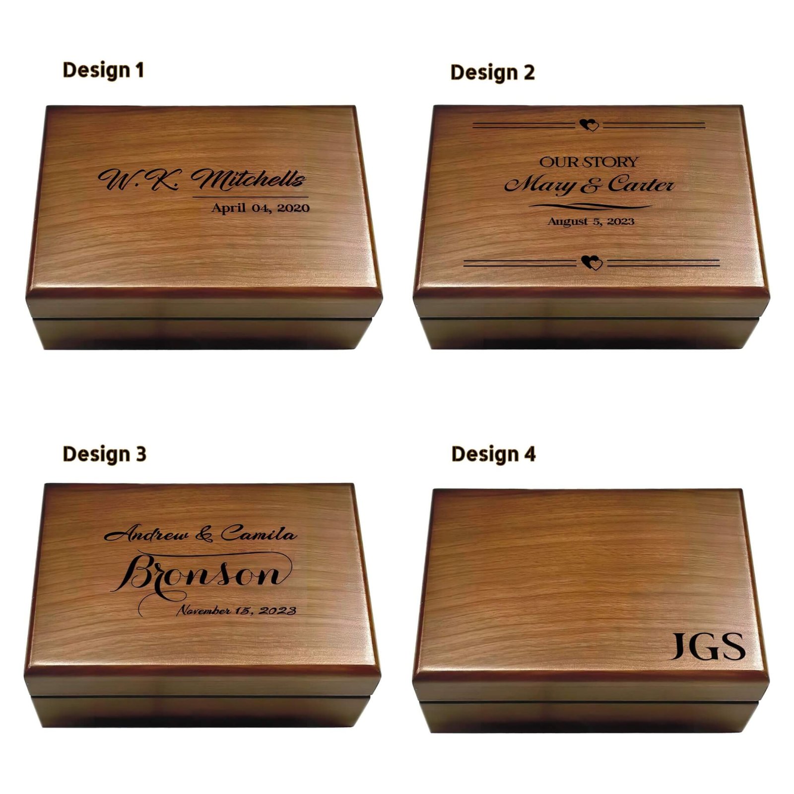 Personalized Memory Box, Custom Memento Box, Wedding Day Memory Box, Engraved Keepsake Box for Couple, Gift for Grandma Mom, Father's Day - Image 6