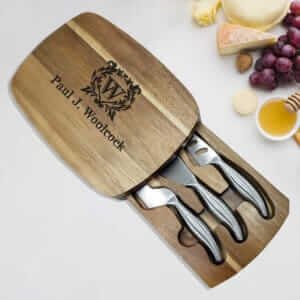 Personalized Cheese Board Set -Gift for Men, Mens Charcuterie Board, Dad Cheese Board, Retirement Gift Charcuterie Board