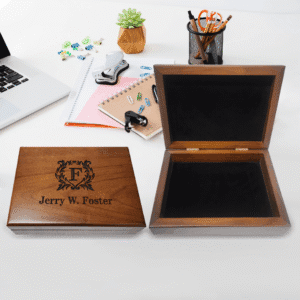 Personalized Keepsake Box | Walnut Wooden Memory Box Gift for Anniversary, Wedding, Valentine, Birthday, Baby Shower, Groomsman | Handmade Keepsake Storage Organizer | Engraved Name Box