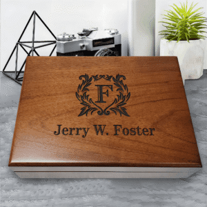 Personalized Keepsake Box | Walnut Wooden Memory Box Gift for Anniversary, Wedding, Valentine, Birthday, Baby Shower, Groomsman | Handmade Keepsake Storage Organizer | Engraved Name Box