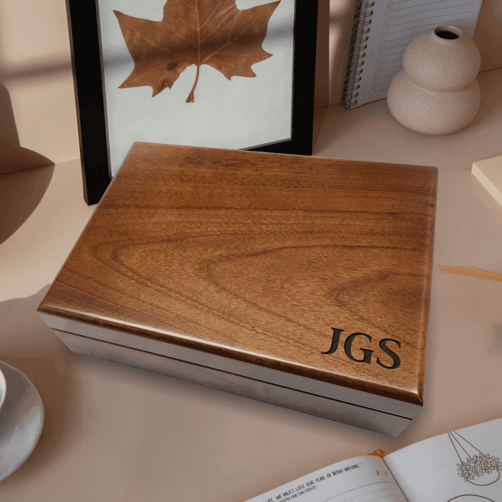 Personalized birthday keepsake box for men, wooden gift for him